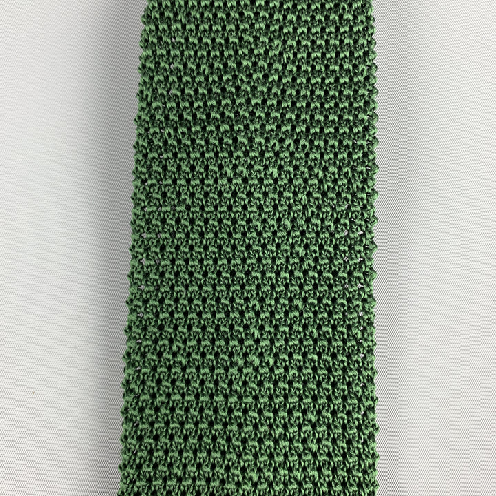 CHARVET Knitted Forest Green Textured Silk Tie