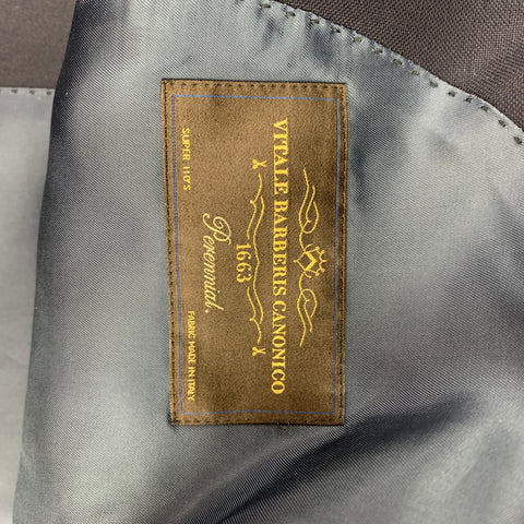 VITALE BARBERIS CANONICO Washington Size 38 Navy Wool Peak Lapel Suit