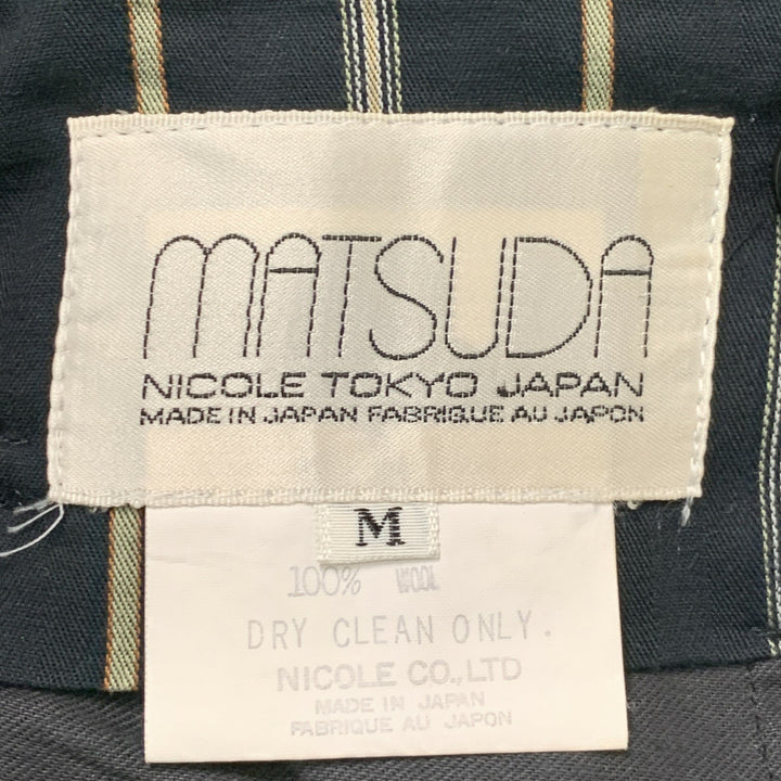 MATSUDA Size M Black Solid Wool Pleated Dress Pants