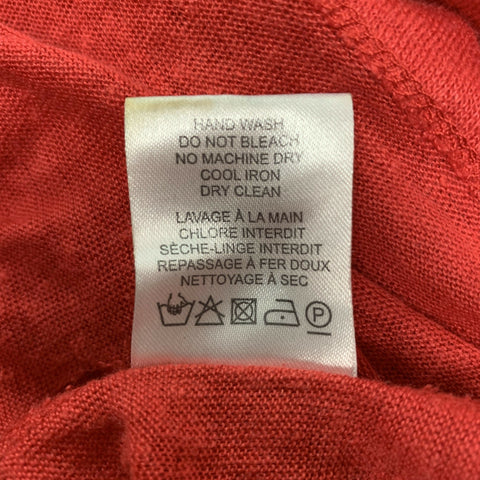 IRO Size S Red Distressed Linen Crew-Neck T-shirt