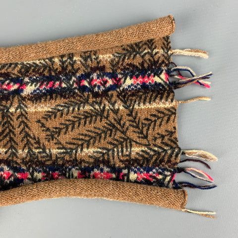 DRIES VAN NOTEN Grey Blue Stripe Wool Scarf