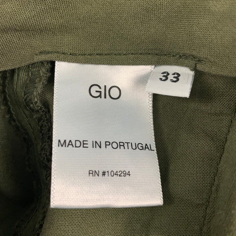 UNIS Size 33 Forest Green Cotton Button Fly Casual Pants