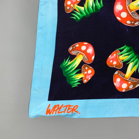 WALTER VAN BEIRENDONCK Multi-Color Teddy Bear & Mushroom Print Scarf