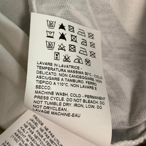 MARNI Size L White Black Graphic Cotton Crew-Neck T-shirt