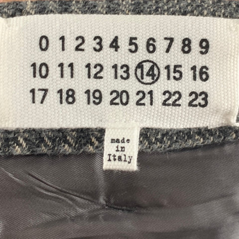 MAISON MARTIN MARGIELA Size 34 Grey Black Glenplaid Wool Blend Casual Pants