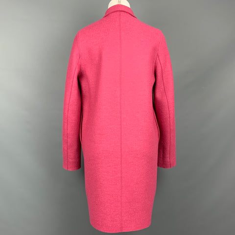 HARRIS WHARF LONDON Size 6 Rose Wool Notch Lapel Cocoon Coat