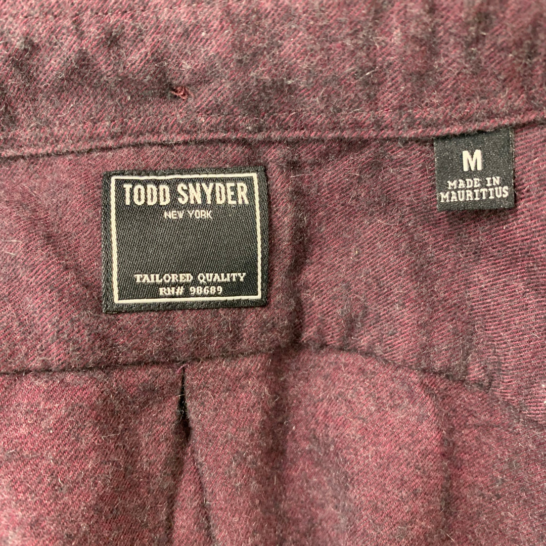 TODD SNYDER Size M Eggplant Heather Cotton &  Cashmere Long Sleeve Shirt