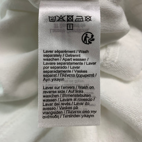 LACOSTE Size M White Terry Cloth Cotton  Elastane Short Sleeve Polo
