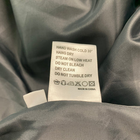 FACONNABLE Size M Black Grey Wool Polyester Stripe Single Breasted Coat