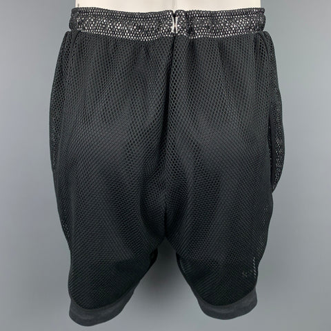 ADIDAS by KOLOR Black & Silver Mesh Polyester Elastic Waistband Shorts