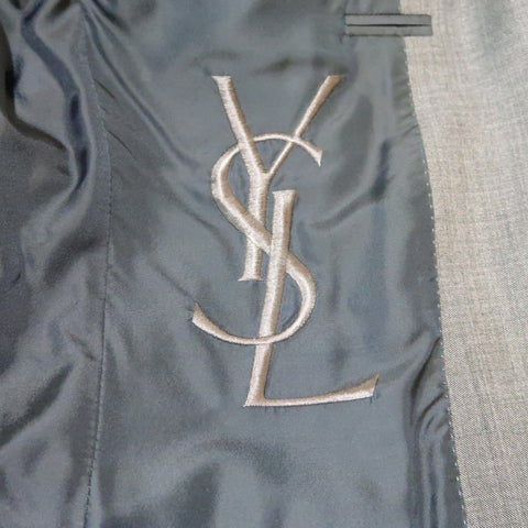 YVES SAINT LAURENT 38 Gray Wool Sport Coat