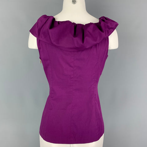 CHEAP and CHIC by MOSCHINO Size 8 Purple Cotton Blend Sleeveless Casual Top