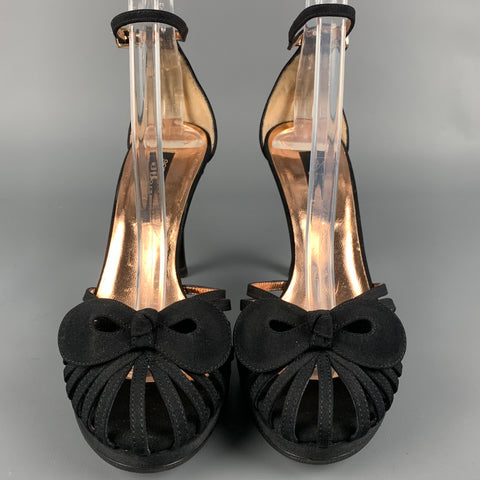 SERGIO ROSSI Talla 5.5 Sandalias con lazo y tiras negras