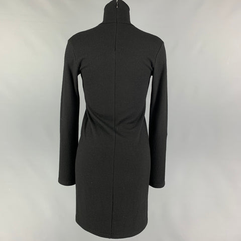 YOHJI YAMAMOTO Size M Black Wool Long Sleeve Dress