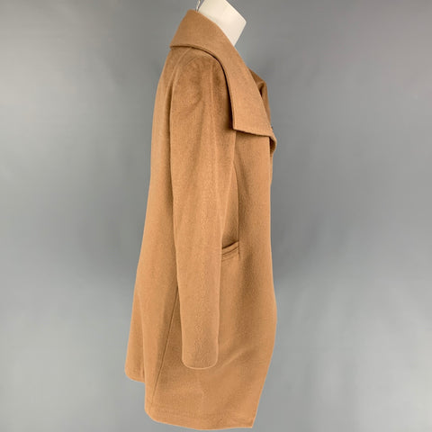 LAN JAENICKE Size S Camel Cashmere Hidden Snaps Coat