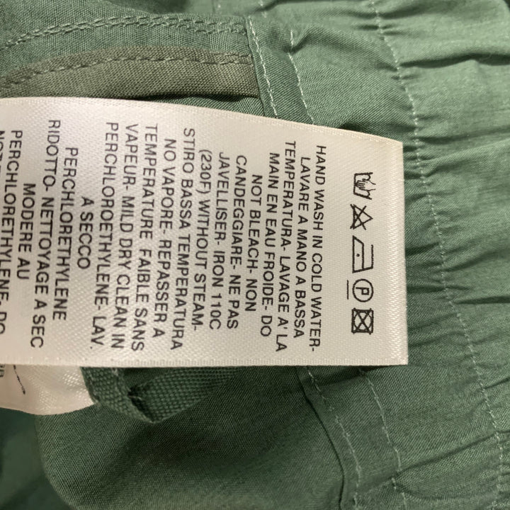 RICK OWENS Size 34 Green Cotton Drop-Crotch Casual Pants