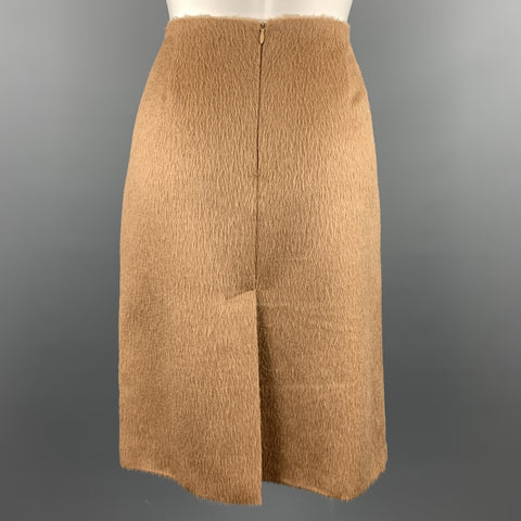 SUSAN GRAF Size 10 Tan Camel Hair Pencil Skirt
