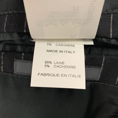 JOHN VARVATOS Size 44 Black White Pinstripe Wool Cashmere Sport Coat
