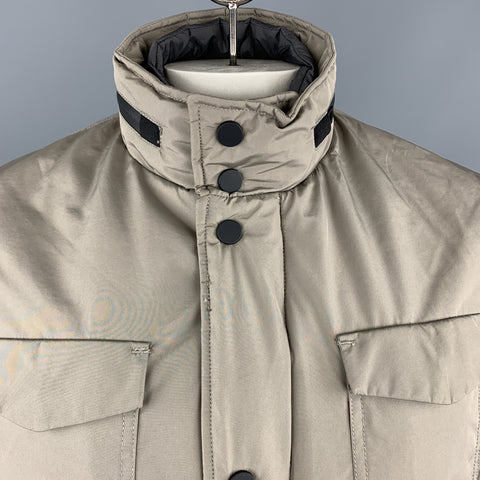 EREDI PISANO Size M Khaki Beige Padded Patch Pocket Winter Jacket