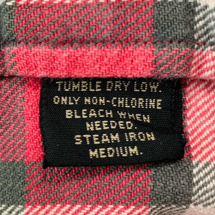 RRL by RALPH LAUREN Size L Red White Plaid Cotton Flannel Long Sleeve Shirt