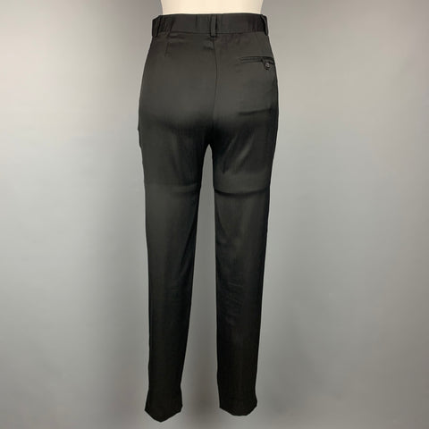MAISON MARTIN MARGIELA Taille 2 Pantalon habillé en viscose noire à jambe étroite