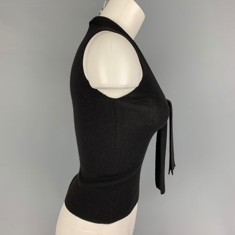 PRADA Size 2 Black Cashmere Silk Sleeveless Dress Top
