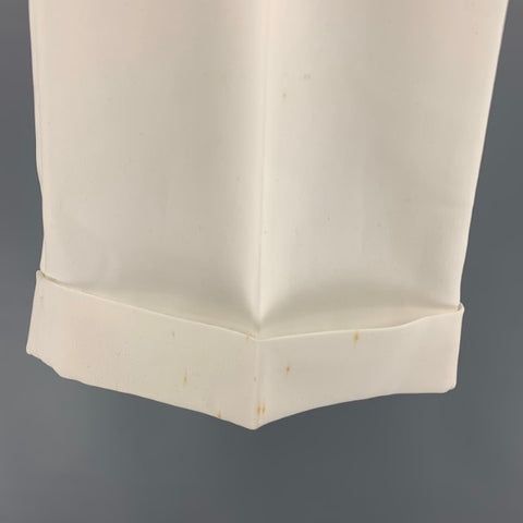 VERSACE CLASSIC Talla 30 Pantalón de vestir plisado de elastano de poliéster liso beige