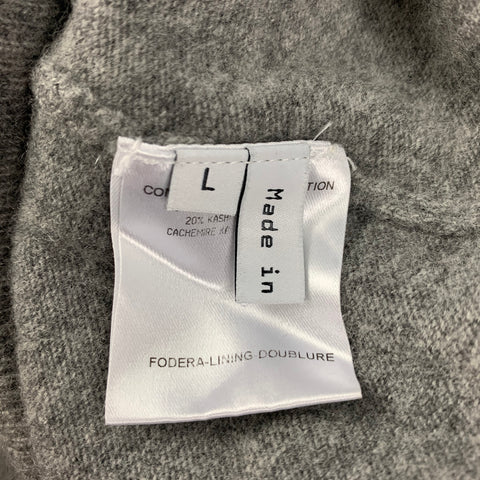 BALENCIAGA Size L Grey Lana Wool Cashmere Crew-Neck Pullover