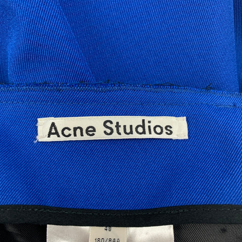ACNE STUDIOS Taille 32 Pantalon décontracté en polyester / coton bleu royal avec braguette zippée