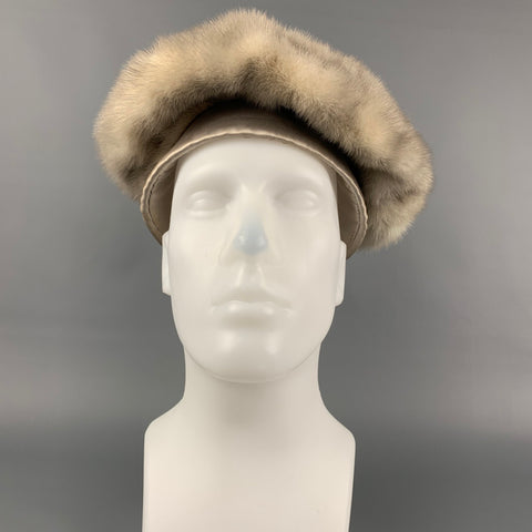 Vintage JOSEPH MAGNIN Grey Mink Fur Silk Hat