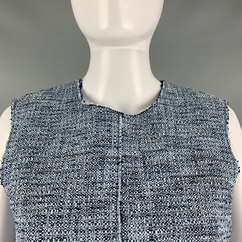 ST. JOHN Size S Blue Navy Cotton Blend Sleeveless Below Knee Outfits