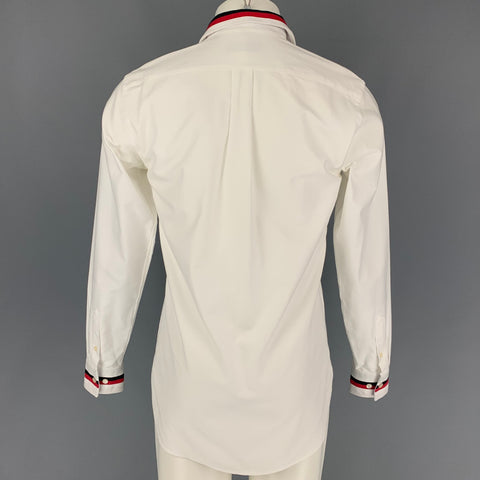 BURBERRY Size S White Cotton Button Up Long Sleeve Shirt