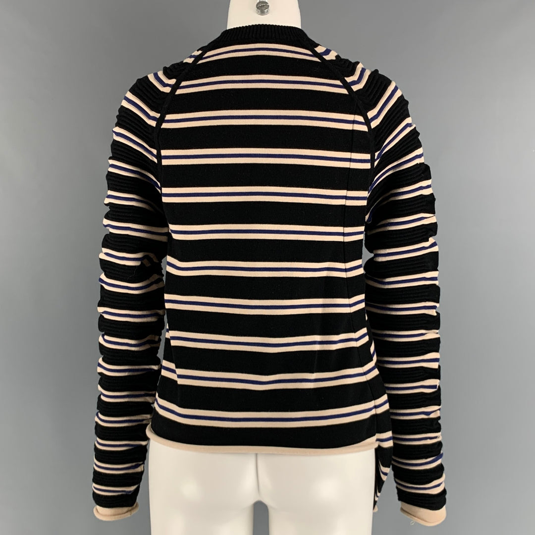 3.1 PHILLIP LIM Size S Navy Black Polyester Blend Stripe Pullover