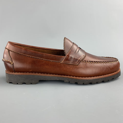 G.H. BASS&CO. Size 10 Brown Stitched Leather Loafers