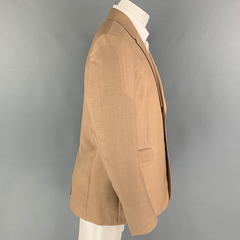 BOTTEGA VENETA Pre-Fall 2019 Size 40 Khaki Mohair Wool Notch Lapel Sport Coat