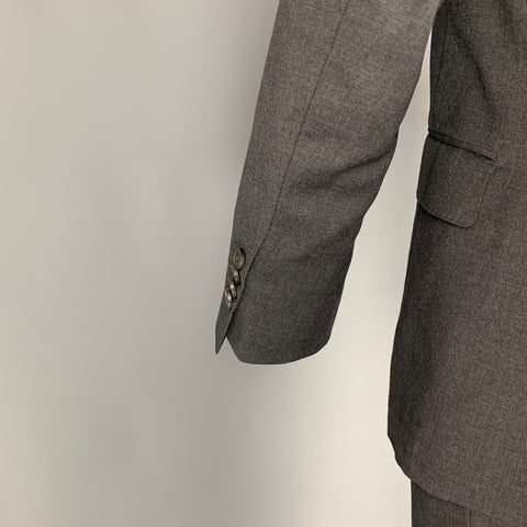 SALVATORE FERRAGAMO Size 38 Charcoal Wool Notch Lapel Suit