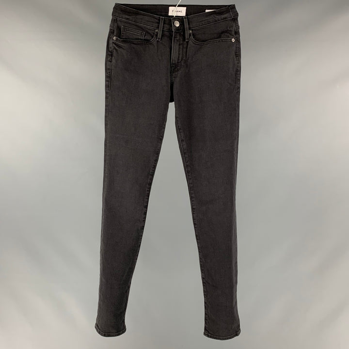 FRAME Size 29 Black Cotton Blend Skinny Jeans