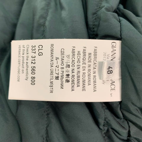 VERSACE COLLECTION Size 38 Green Wool Blend Belted Jacket