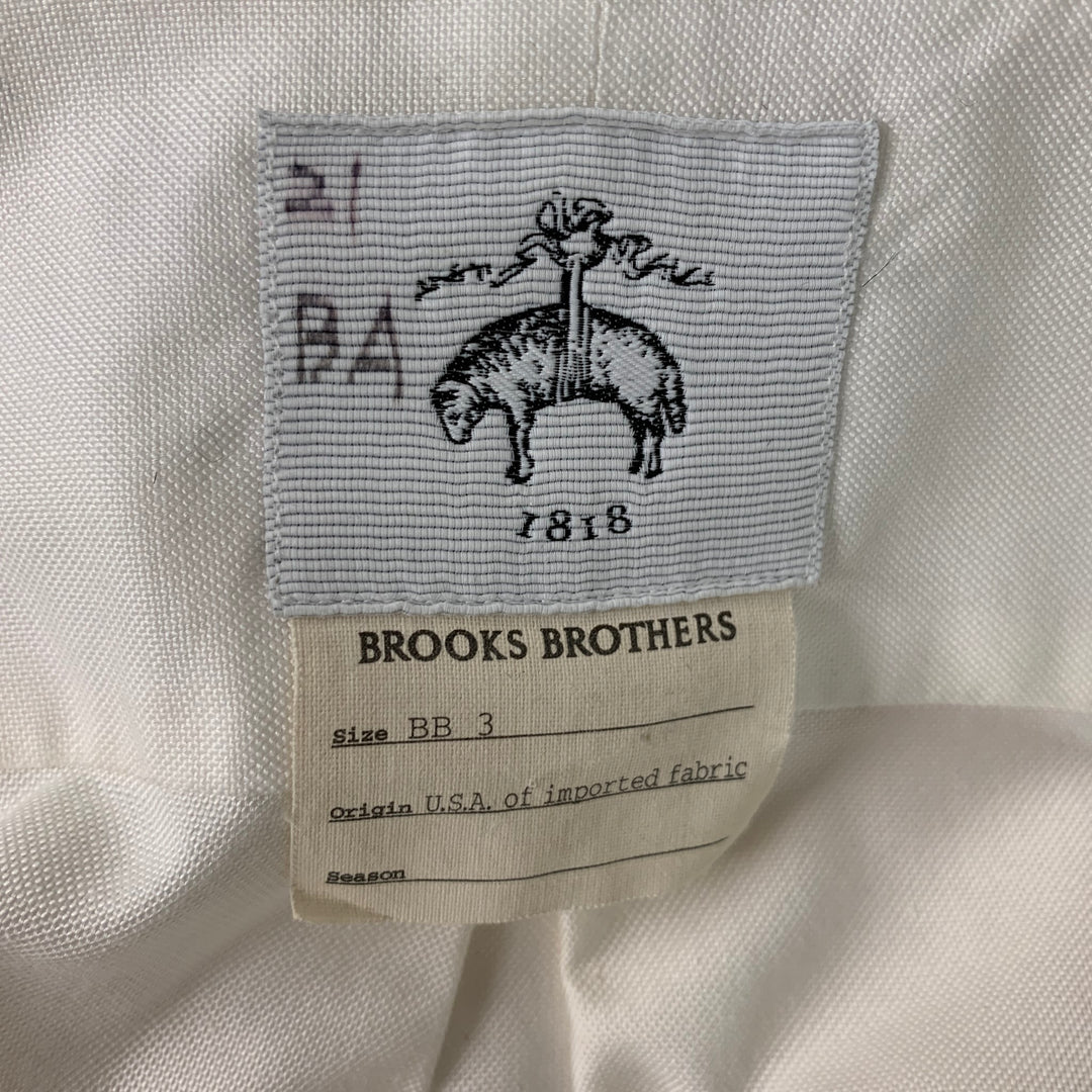BROOKS BROTHERS Taille L Chemise à manches longues Oxford en coton plissé blanc