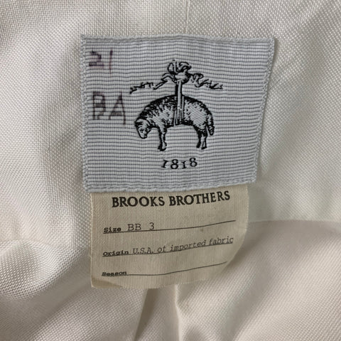 BROOKS BROTHERS Size L White Pleated Cotton Oxford Long Sleeve Shirt