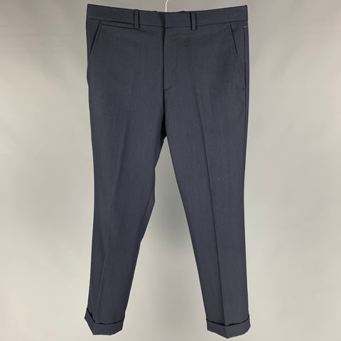 THEORY Size 31 Navy Wool Cuffed Dress Pants