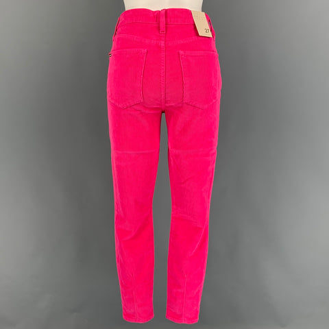 ALICE + OLIVIA Talla 27 Pantalones de corte jean de pana de algodón rosa