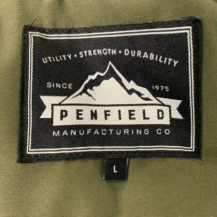 PENFIELD Size L Dark green Solid Polyester and  Cotton Hooded Coat