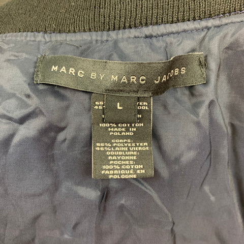 MARC by MARC JACOBS Size L Black & Navy Polyester Blend Jacket