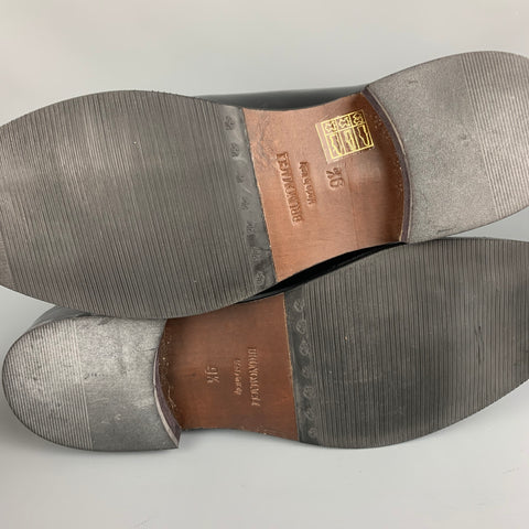BRUNO MAGLI Talla 9.5 Zapatos con cordones y punta dividida de cuero negro