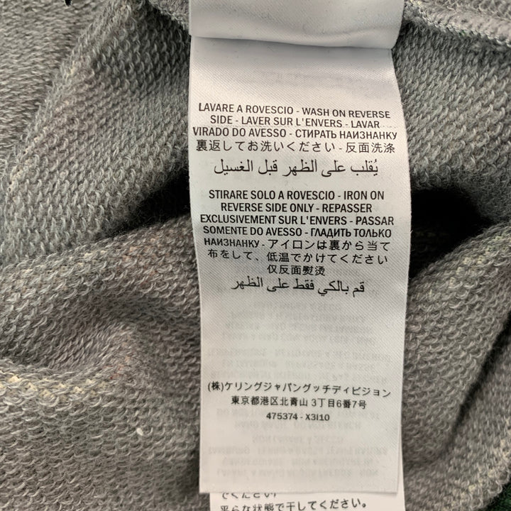 GUCCI Size XXL Green Multi-Color Print Cotton Hoodie Sweatshirt
