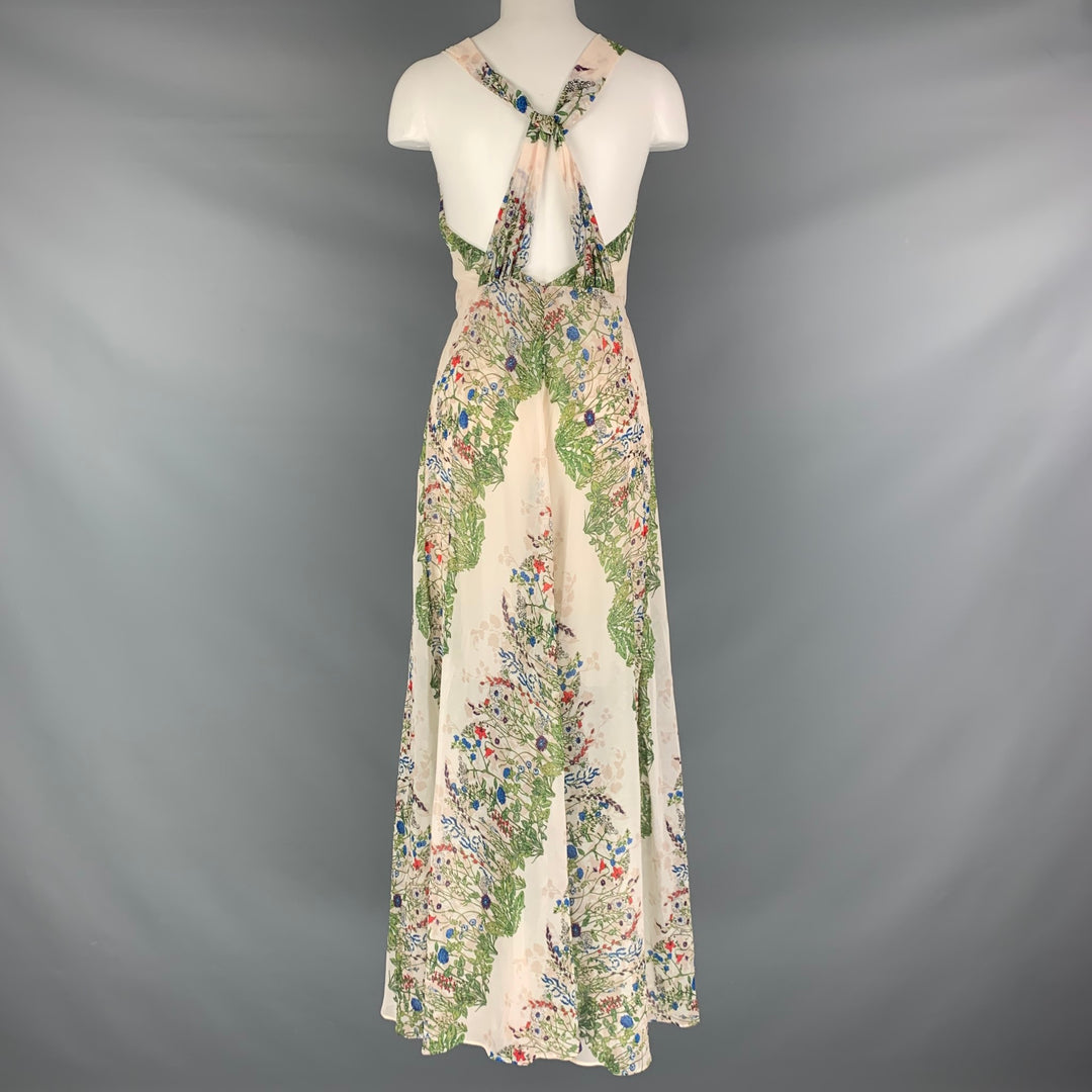 MAJE Size 0 Cream Multi-Color Polyester Floral Long Dress – Sui Generis  Designer Consignment