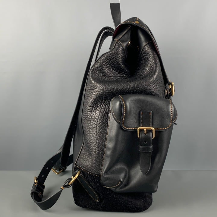 COACH Black Leather Suede Backpack Bags