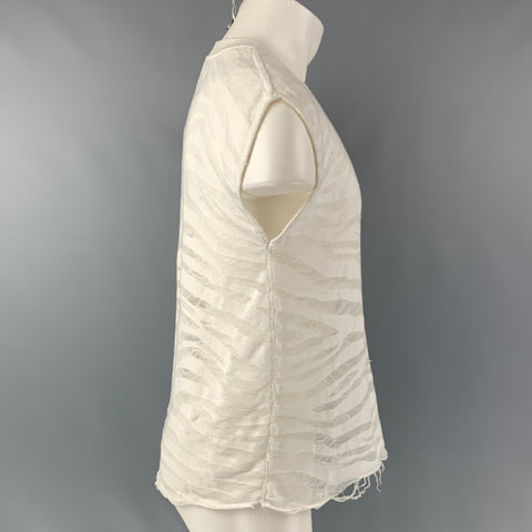 IRO Gossy Size M White Zebra Cotton Blend Sleeveless Pullover
