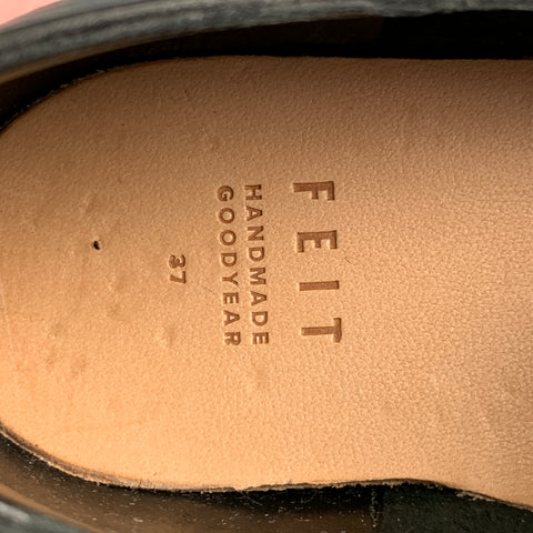 FEIT Size 7 Black Leather Slip On Loafers